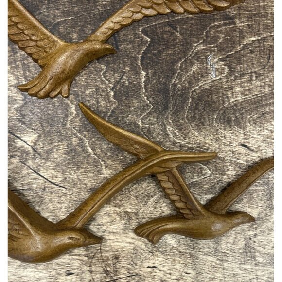 Vintage Seagulls Wall Hangings Homco Inc 3 Birds 2 Pieces #7619 Retro Decor MCM - Picture 2 of 3